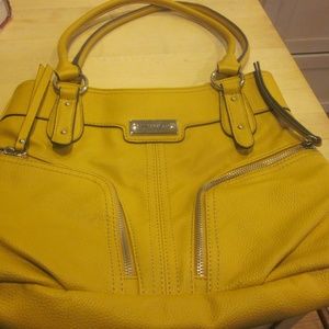 FRANCO SARTO YELLOW LEATHER HANDBAG